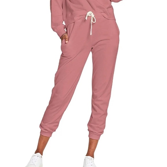 Vitamin A Kennedy Sunkissed Pink Hemp Blend Drawstring Lounge Joggers - Picture 1 of 10